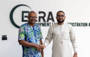 Executive Secretary, Equipment Leasing Association of Nigeria (ELAN), Mr Andrew Emonuwa (L); with the Registrar/Chief Executive Officer, Equipment Leasing Registration Authority (ELRA), Donald Wokoma, during a capacity building workshop organised by ELRA in Abuja. 
