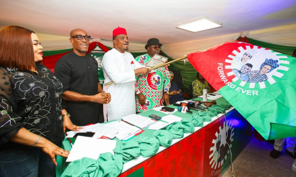 LP present certificate of return to the presidential candidate and others in Abuja
