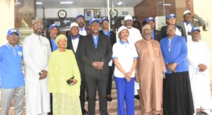 Representative of INEC Chairman, Mrs May Agbamuche (4th R); representative of the Chairman of Independent Corrupt Practices and Other Related Offences Commission (ICPC), Mr Henry Emore (4th L); Director of Public Education Department, ICPC, Mr Demola Bakare (L) and others during a sensitization workshop on Anti-Corruption Education for Electoral Officers organised by ICPC in Abuja on Monday (6/7/26).