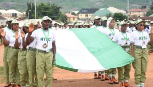  A cross-section of the National Youth Service Corps (NYSC) members taking oath of allegiance during the swearing-in of 2026 NYSC Batch B stream II orientation course at the Kubwa orientation camp in Abuja on Friday (7/8/26).