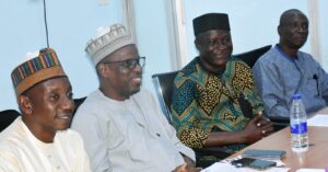 From left: President, NAN Staff Multi-Purpose Co-operative Society Limited, Abubakar Aliyu; Managing Director, News Agency of Nigeria (NAN), Malam Ali M. Ali; former Presidents of the Cooperatives, Mr Stephen Igewe and Mr Moses Uzoagba, during the 14th Annual General meeting of the Cooperative in Abuja on Tuesday (11/8/26). 0098/AUG/11/2026/Albert Otu/JAU/NAN
